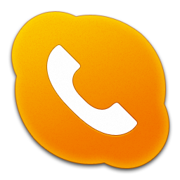 Skype Phone Orange Icon 256x256 png